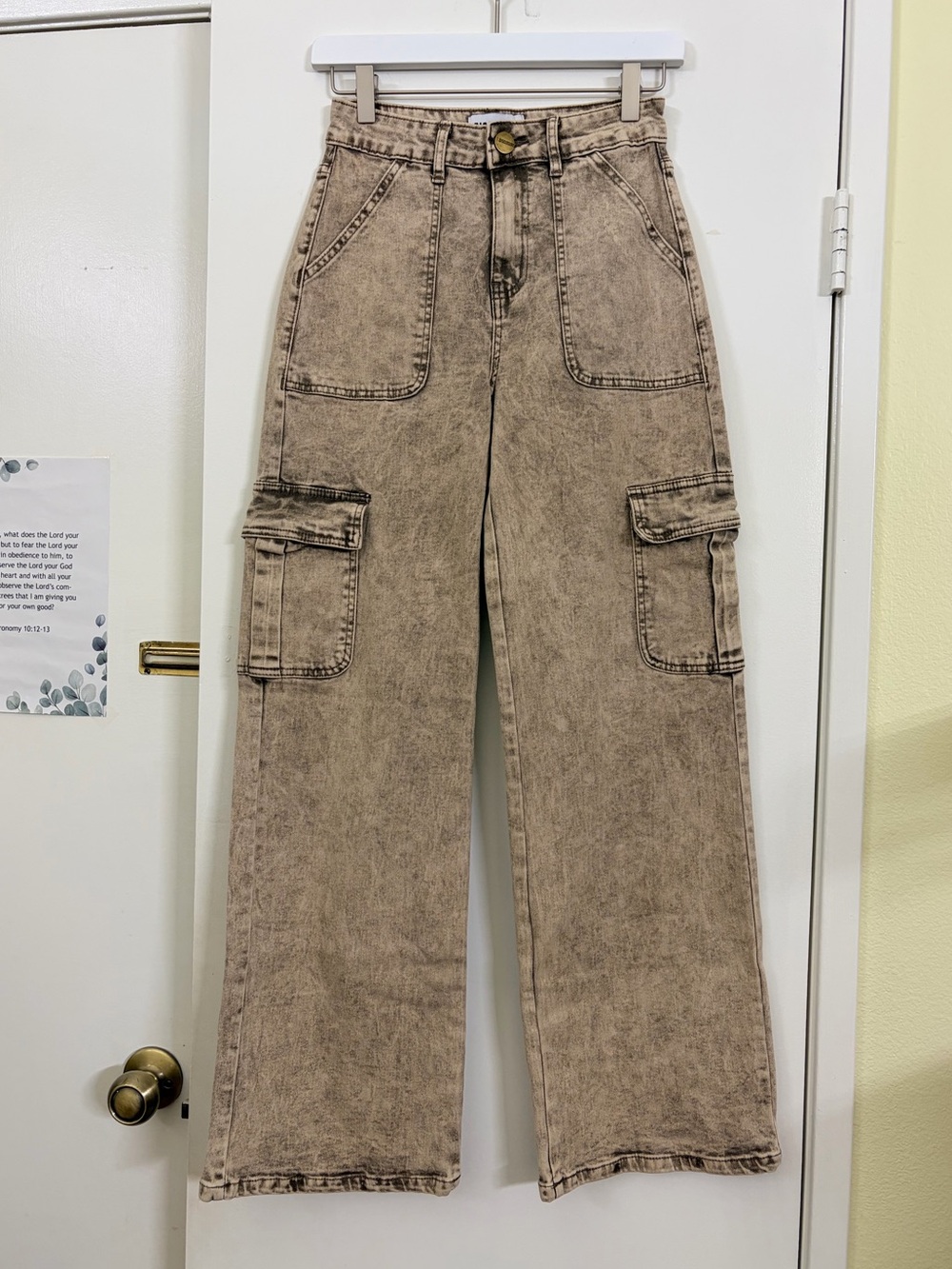 DISCLOSURE Y2K Utility Acid Wash Wide Leg Cargo Jeans Size 27